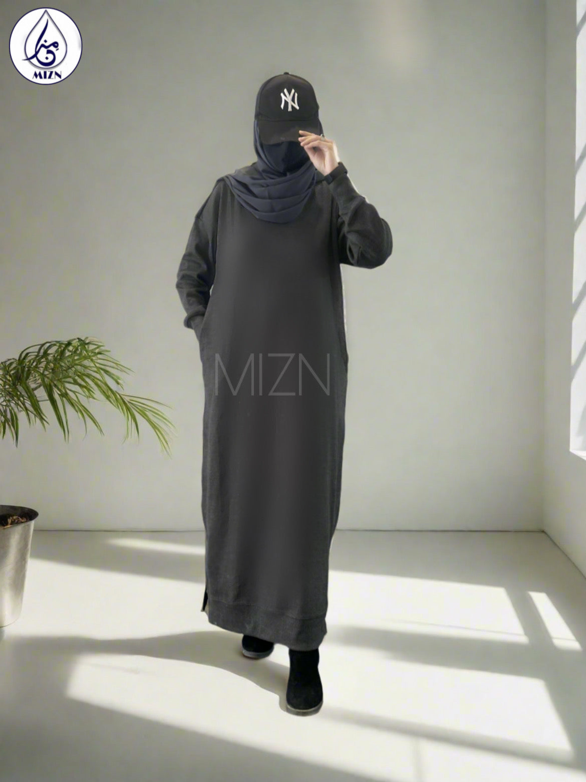 HOODIE ABAYA GREY