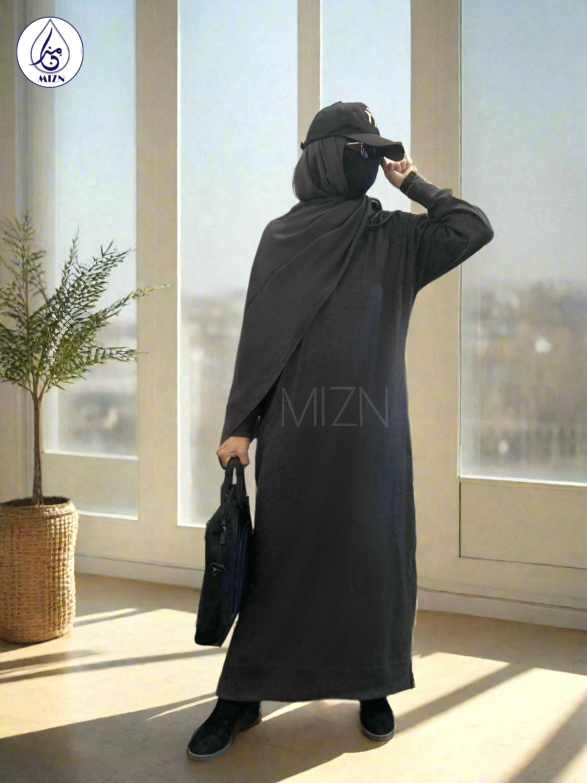HOODIE ABAYA GREY