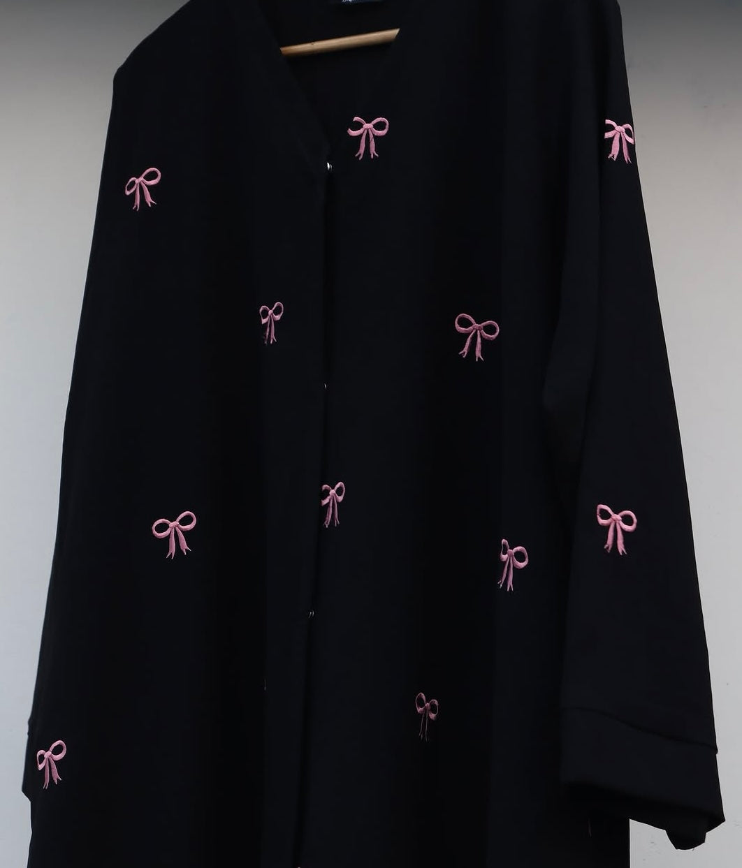Bow embroidered abayas